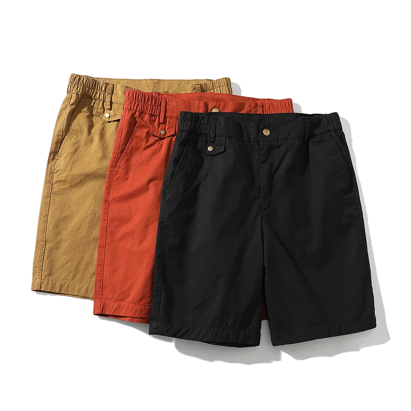 

Men Premium Twill Cargo Short Japan Style Retro Bermuda Men 2022 Summer New Harajuku High Quality Cotton Cargo Shorts ELAXED FIT