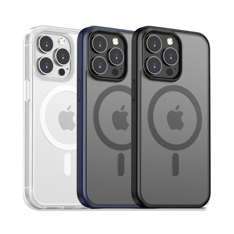

Case For iPhone 13 Pro Max Cover For MagSafe Wireless Charger Shockproof Protection Frosted Luxury With Magnetic