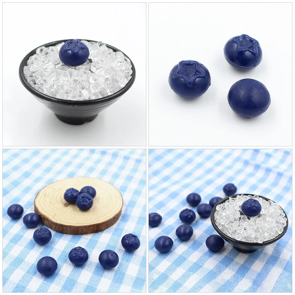 50 шт. имитация черники декоративная смола черника искусственные фрукты модель