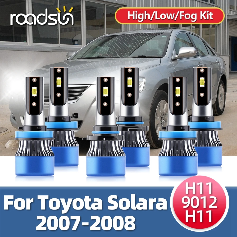 

Roadsun светодиодный лампы для автомобильных фар 110 Вт 15000Lm 12В 24В 3570 чип 6500 к противотуманная фара для автомобиля 2007 2008 Toyota Solara Lights Luces
