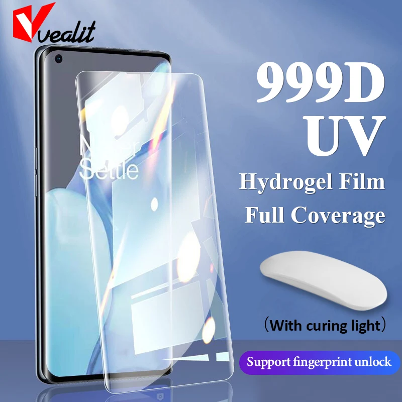 UV Full Cover Hydrogel Film for OnePlus 6T 7T 8 9RT 10R Pro Screen Protector for OnePlus Nord 2T CE Lite N20 N100 Ace Not Glass