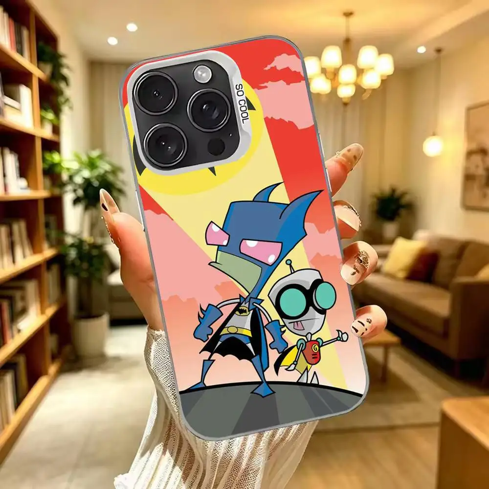 Фото Чехол для телефона Madness-s Invader Zim Gir-ES для iPhone 17, 16, 15, 14, 13, 12, 11 Plus, Pro Max, XS, с цветным серебряным покрытием. №5