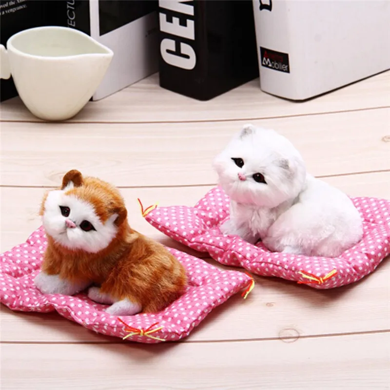 

Stuffed Toys Lovely Simulation Animal Doll Plush Lazy Sleeping Cats Plush Toy with Sound for Kids Gift