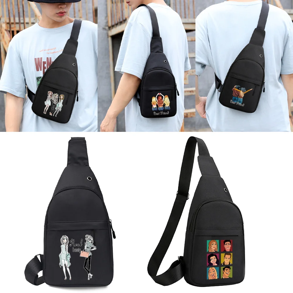 

Chest Bags New Multifunction Crossbody Bag 2023 Friends Series Shoulder Messenger Bags Unisex Short Trip Chest Bag Pack for Men