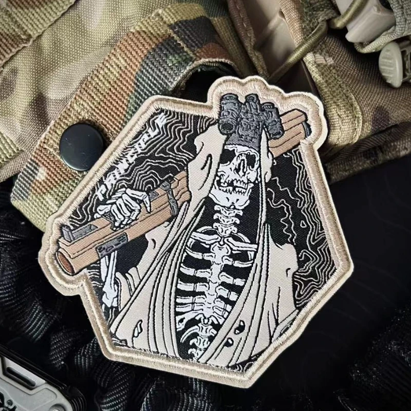 Привидение отряд функциональный военный крючок и петля призрак патч ткачество