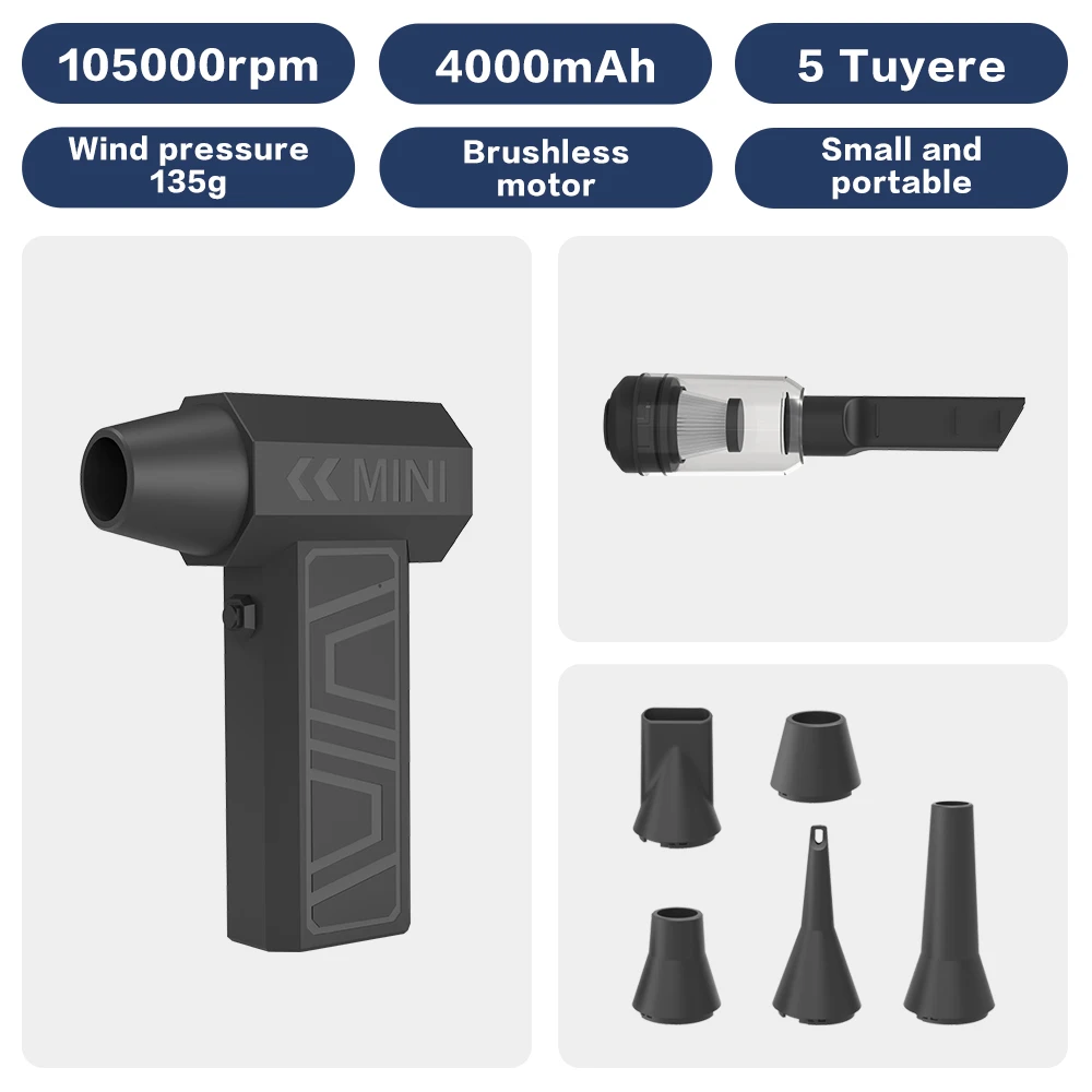 

Перезаряжаемый турбоструйный вентилятор 105000 об/мин