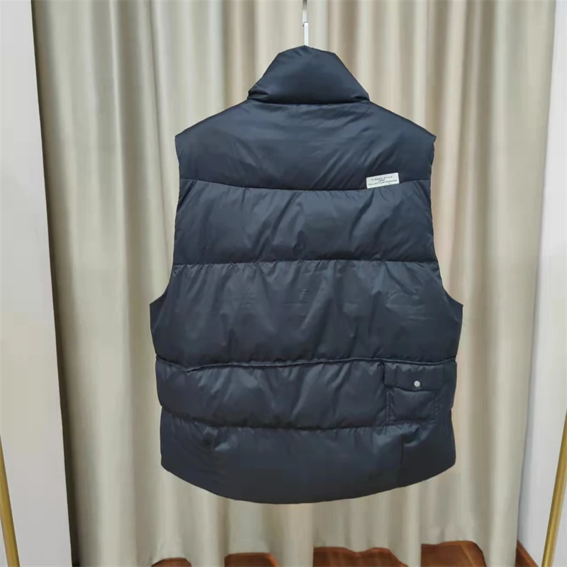 New down vest women's short stand collar rivet casual wear white duck down vest fashion waistcoat