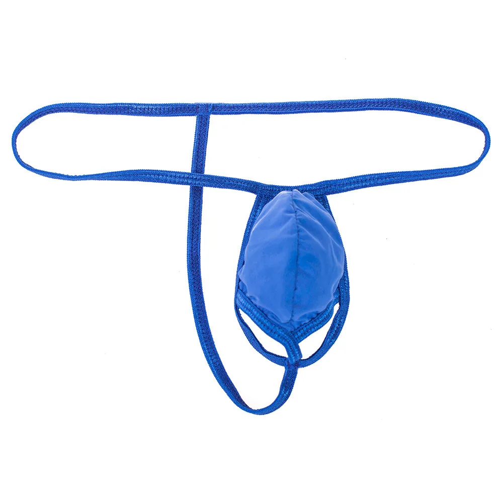 Стринги T-Back микро для мужчин, мужское нижнее белье с карманом для пениса, G-стринги, мужское тонкое блестящее сексуальное нижнее белье с откр...