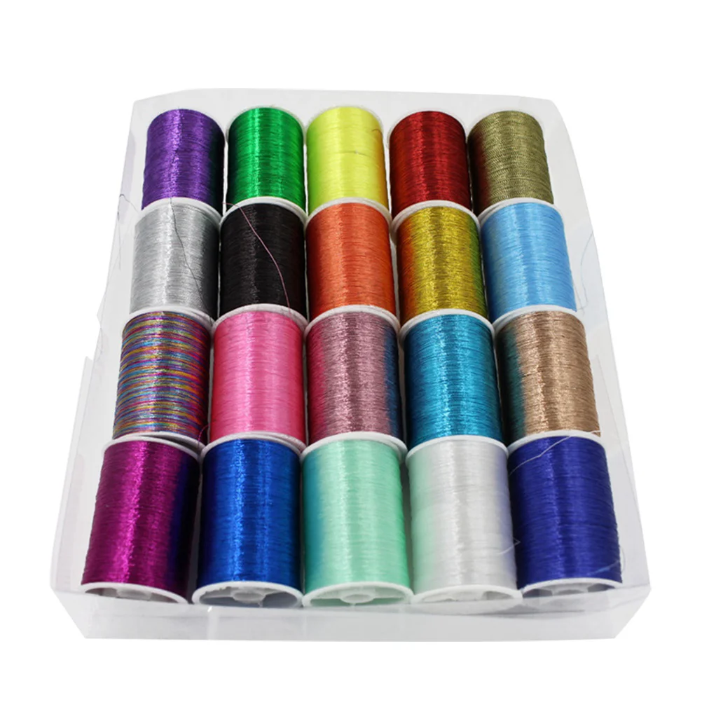 

Embroidery Thread, 20 Spools Metallic Embroidery Machine Thread Each Spool for Computerized Embroidery and Decorative Sewing (