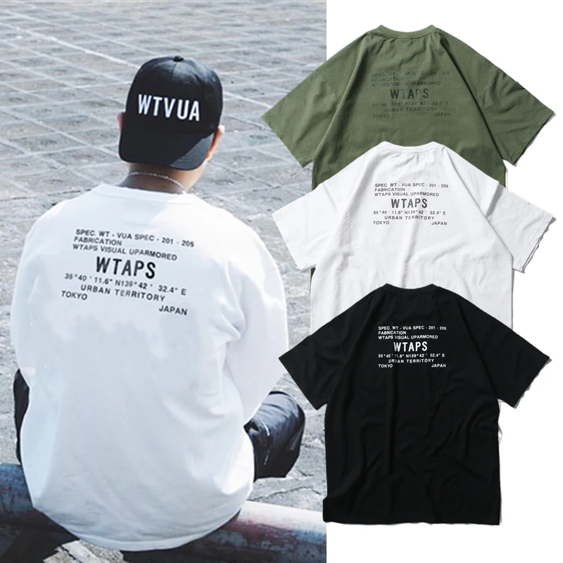 

2023 WTAPS Mens Japanese Korea Street T-Shirt Summer New Mens Letter Print Short-sleeved T-shirt Mens Trend Casual Loose T-shirt