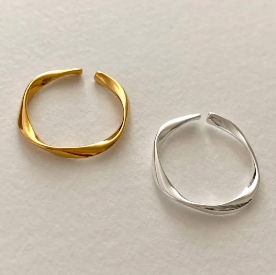 

Женские Геометрические кольца из серебра 925 пробы с золотым покрытием 18 К