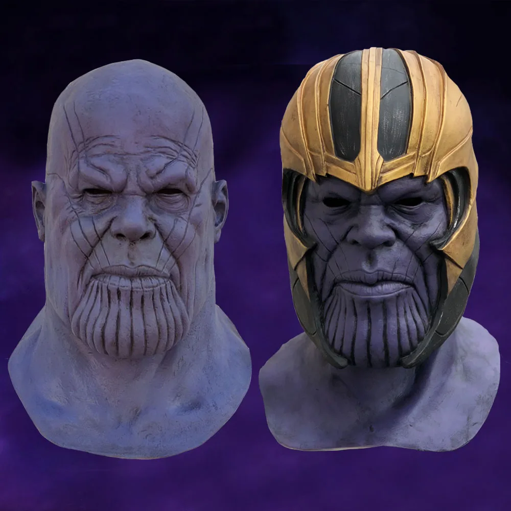 

Endgame Thanos Mask Cosplay Helmet Superhero Latex Masks Infinity Gauntlet Halloween Party Deluxe Props