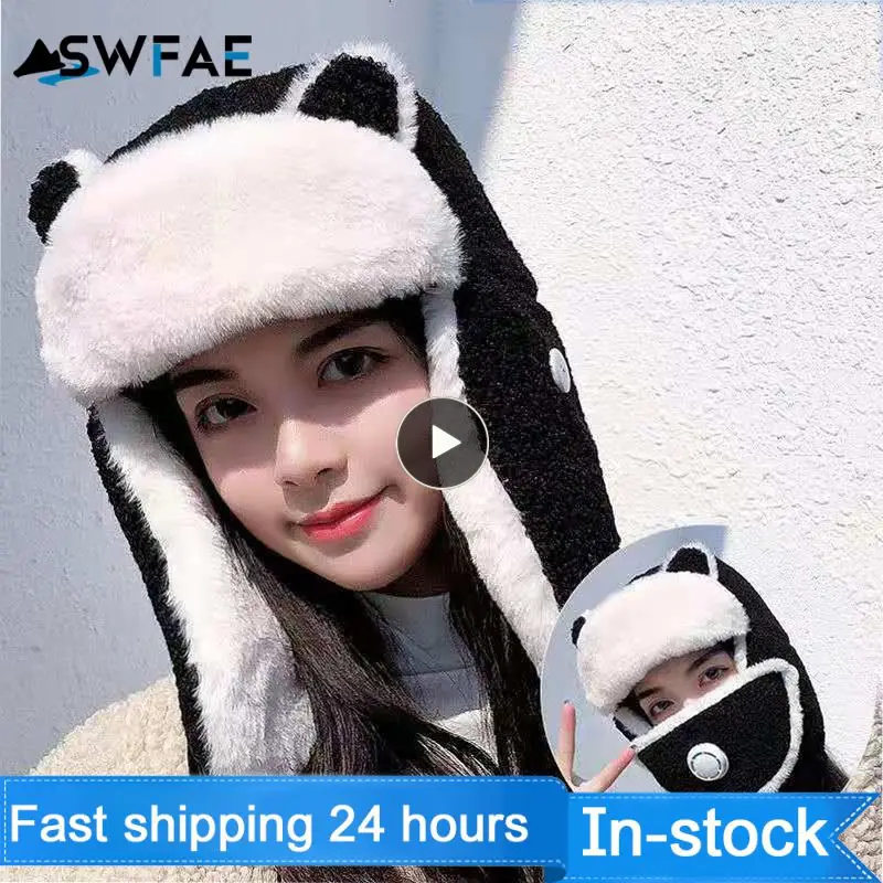 

Cat Ears Aviator Hat Korean Style Cute Autumn And Winter Cycling Windproof Earmuffs Cold Warm Cotton Hat Lei Feng Cap Women