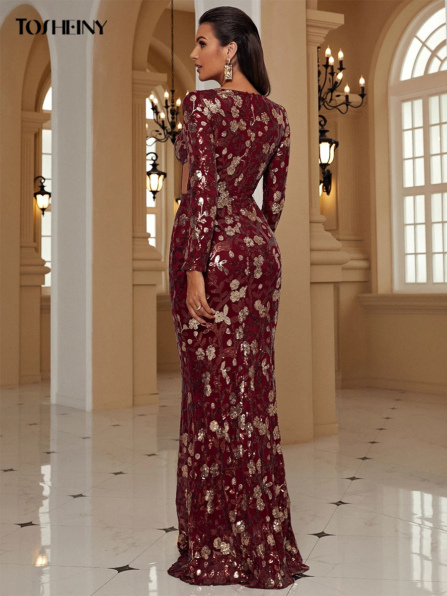 Tosheiny сексуальное вечернее платье для вечерние милое с блестками выпускного