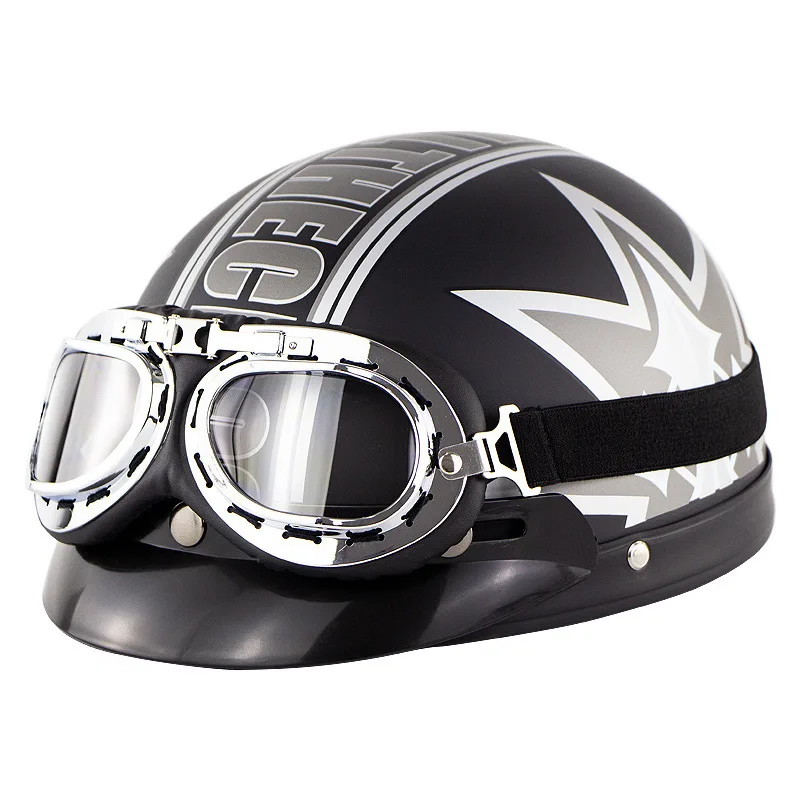 

Adult Helmets Motorcycle Personality Scooter Helmet Motorcycle Sunscreen Safety Helmet Visor Goggles Helmets Moto Motorcycle