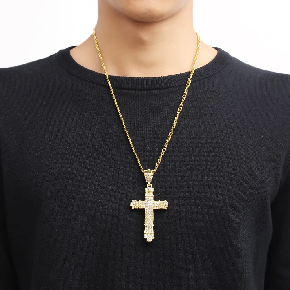 

Винтажное ожерелье с кулоном из циркония, цепочка-чокер с вырезами в стиле хип-хоп, аксессуары для мужчин