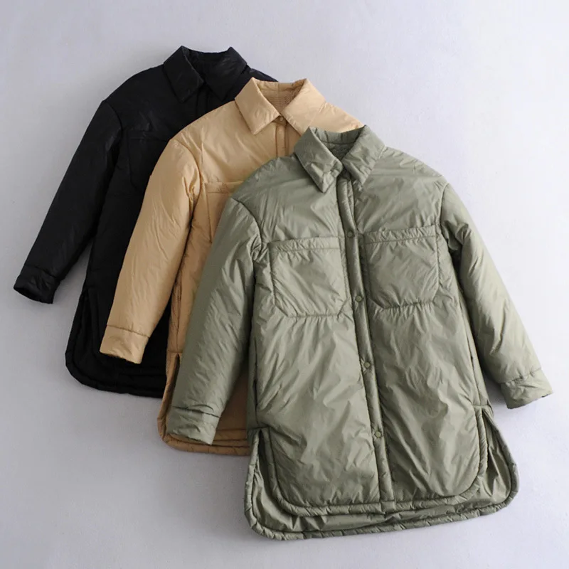 

Women's Coat Spring New Loose Double Pocket Split Shirt Winter Jacket Women