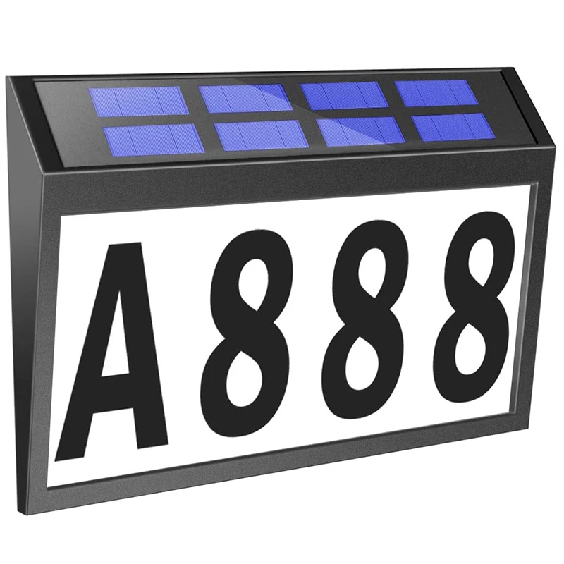 

Solar House Numbers Light, Lighted House Numbers Sign Plaque Address Numbers for Houses Waterproof LED Solar Powered