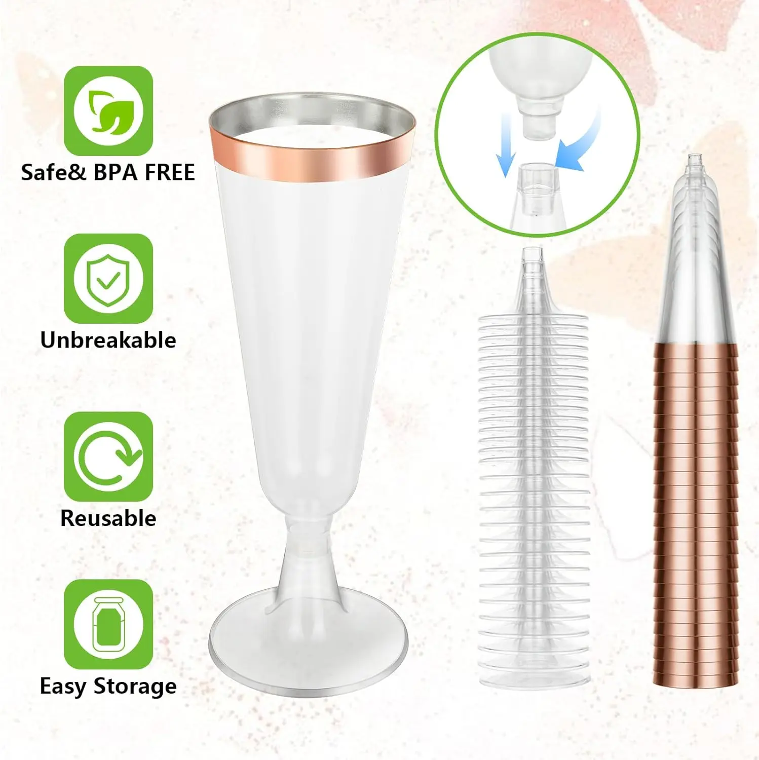 Пластиковые Флейты Для Шампанского Одноразовые Или Многоразовые Стаканы Тостов