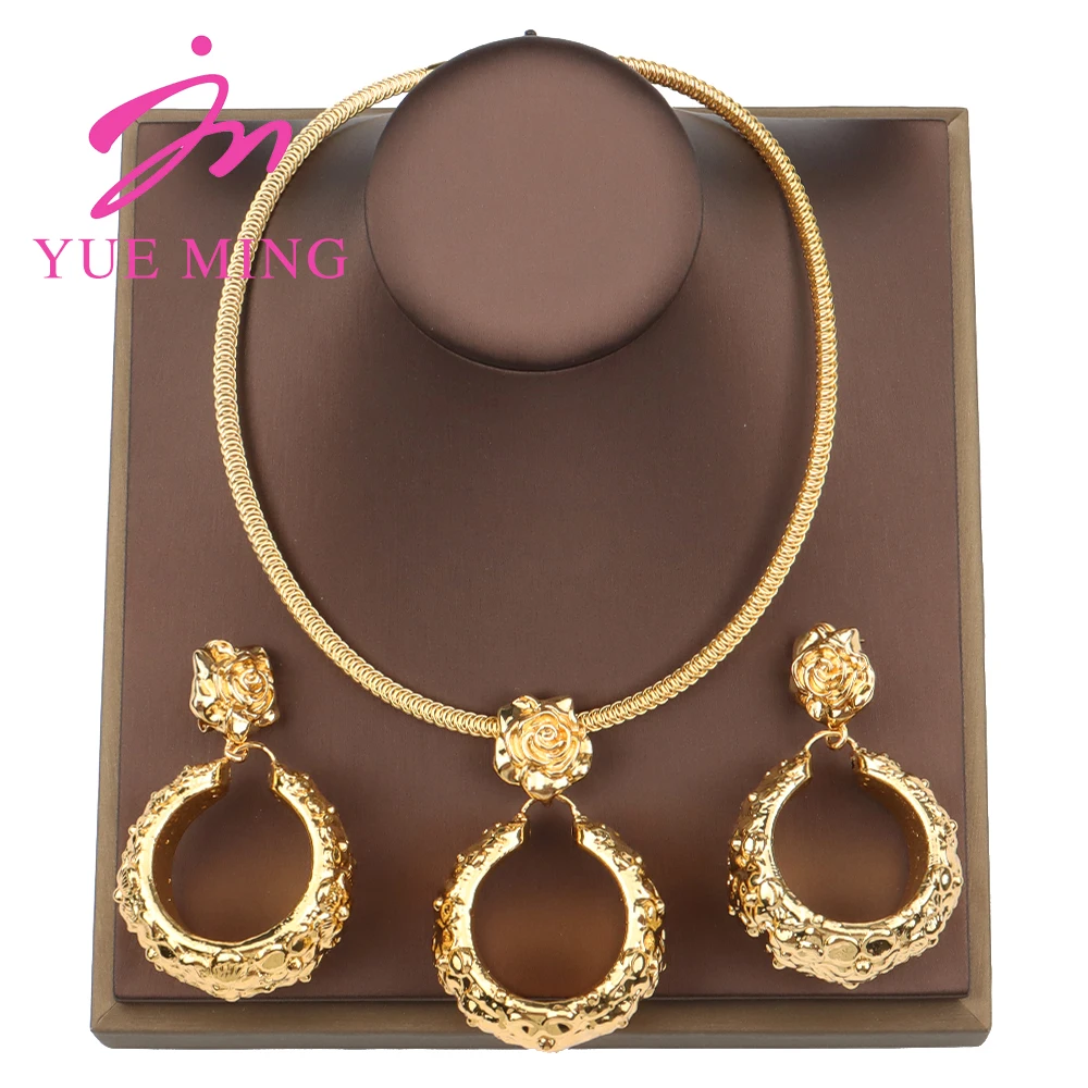 

Fashion Jewelry Dubai Gold Plated Jewellery Wedding Bridal Jewelry Sets For Women Luxury Jewelry 2022 New Trendy Accessories