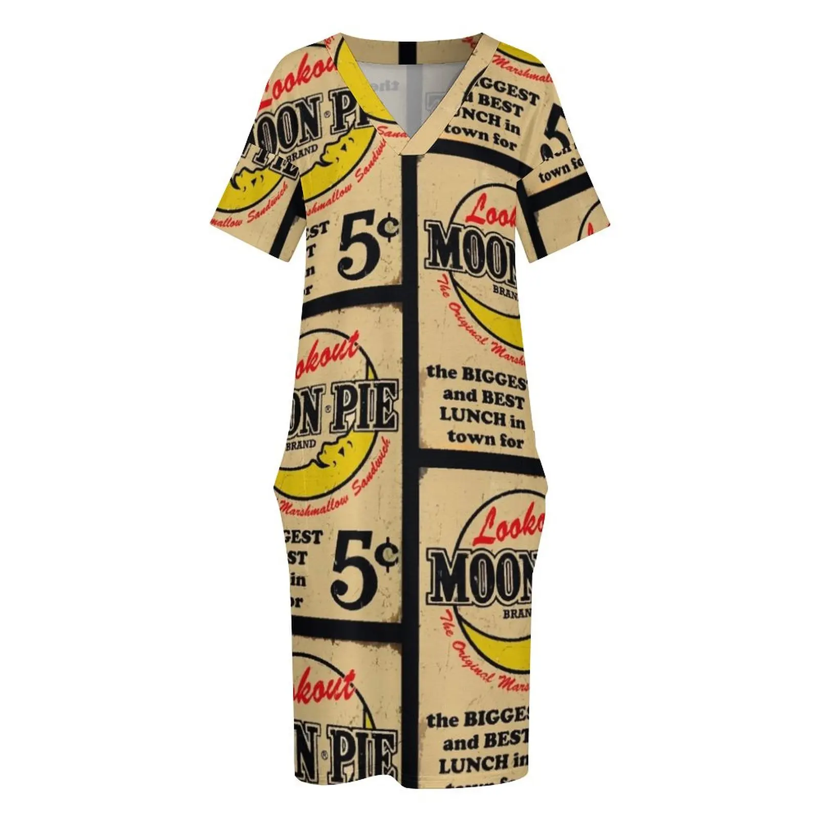 MOON PIE винтажный рекламный знак типография свободное карманное платье одежда для