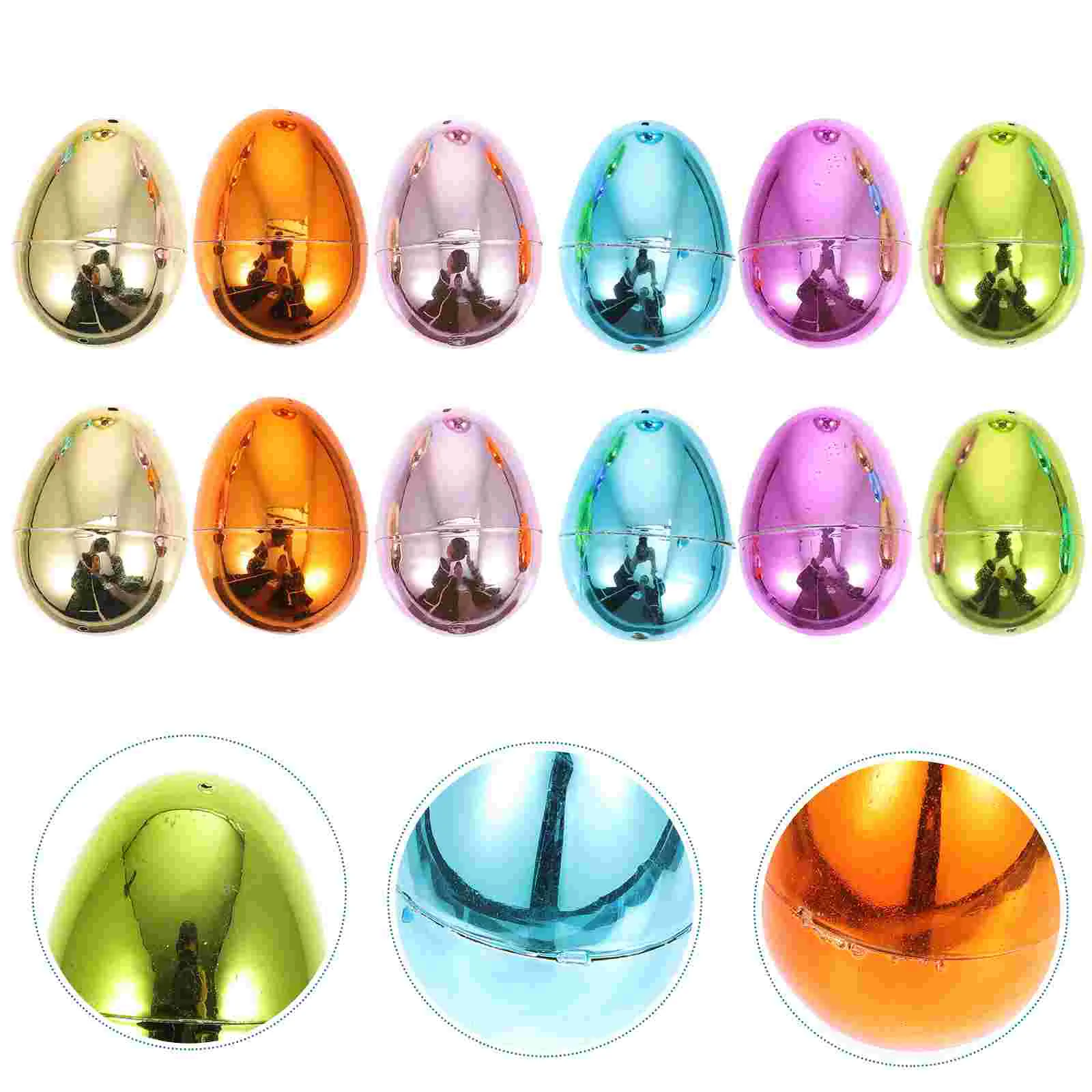 

Easter Eggs Egg Fillable Empty Bright Party Bulk Large Toy Decor Glowing Festival Giant Golden Stuffer Glitter Treat Game