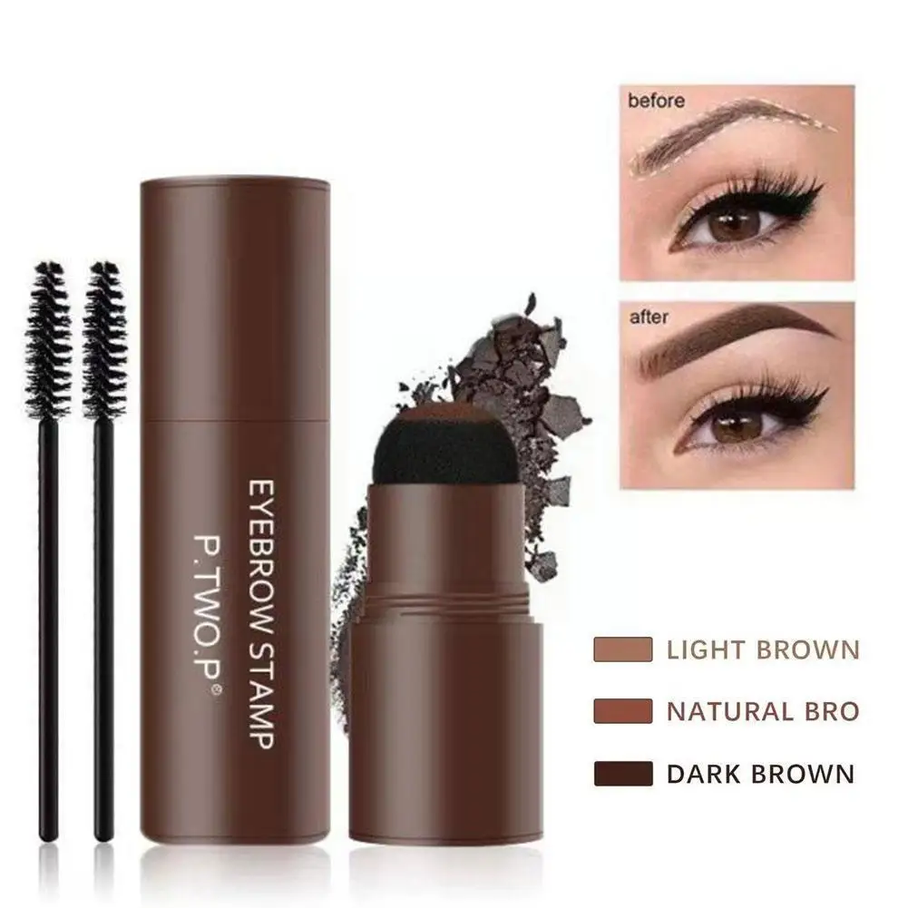 

Quick Eyebrow Painting Seal Waterproof Lasting Natural Shaping Stencils Makeup Kit Brow Powder C0L0