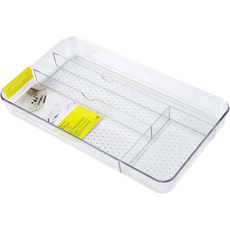 

Desktop Clear Plastic Cosmetic Storage Box Makeup Organiser Cosmetic Container With 4 Compartments For Makeup, Bathroom