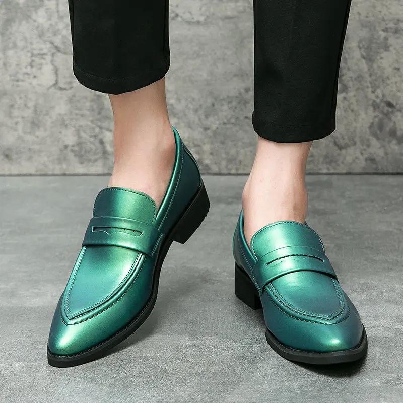 Элегантные деловые классические туфли для мужчин большой размер 47 зеленые
