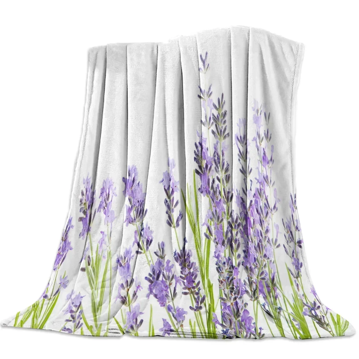 Одеяло с принтом листьев лаванды английские слова украшение для дивана-кровати