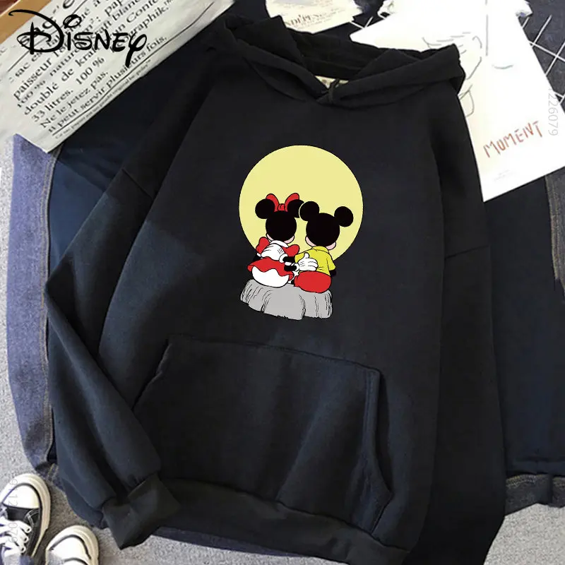 

Disney's Mickey Mouse Mechanical Mickey Hooded Sweatshirt Unisex Fashion Brand Long-sleeved Top Couple Sweatshirts Female Cloth