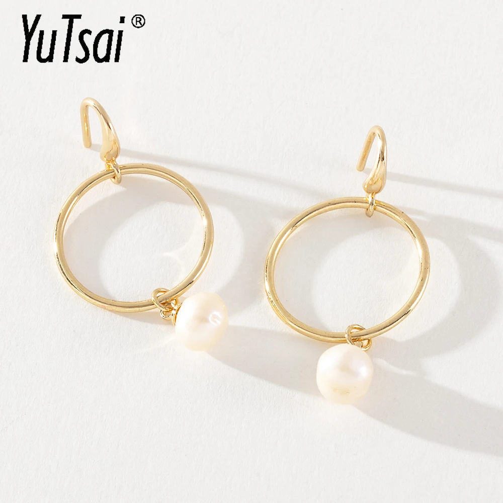 

YUTSAI Fashion Simple Imitation Pearl Gold Plated Alloy Drop Earrings Korean Elegant Leisure Vacation for Women Jewelry YT1051
