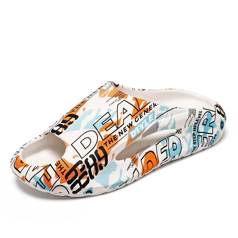 Мужские летние босоножки на платформе новинка пляжная обувь плоской подошве