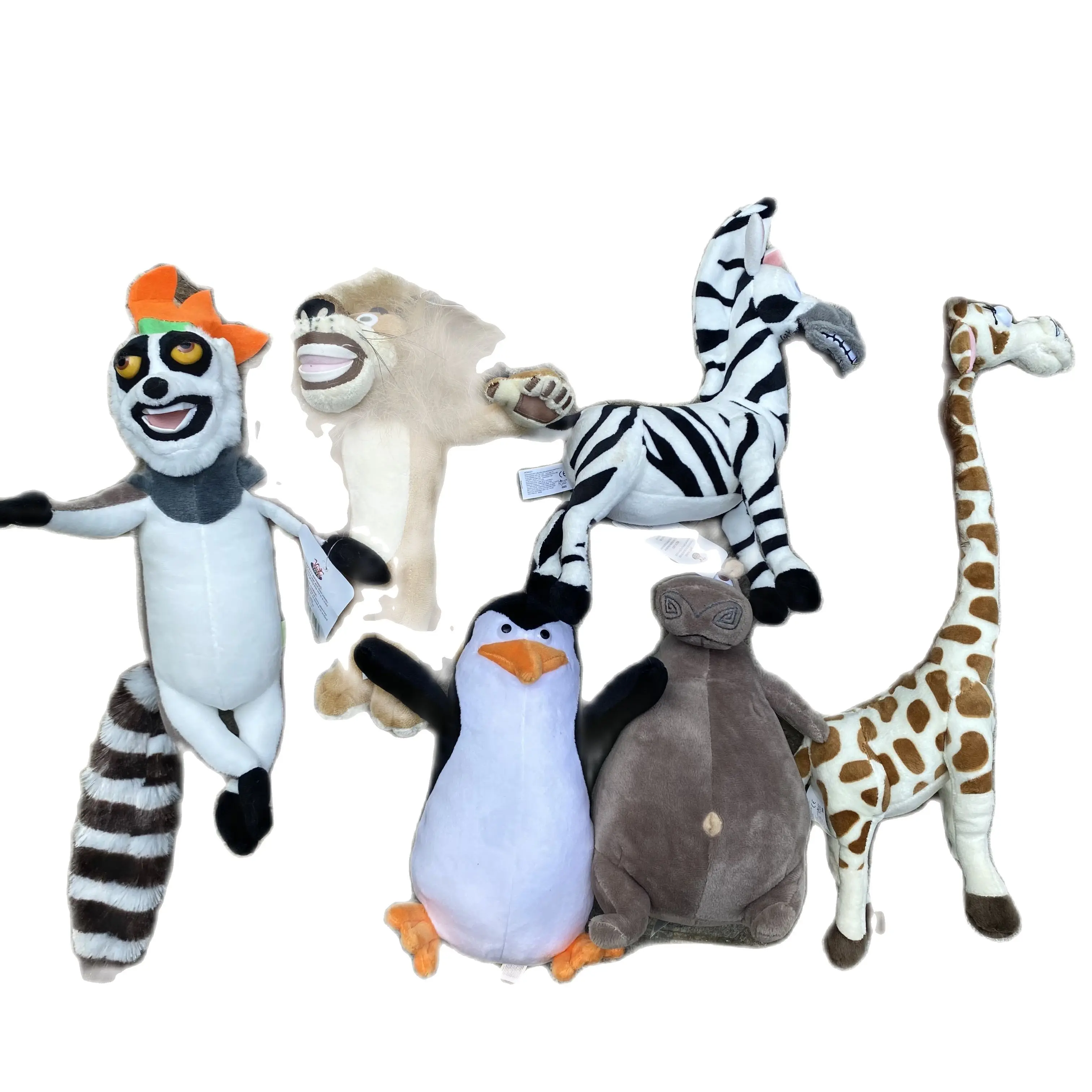 

25 см плюшевая игрушка мадагаскарский животный мягкие куклы Жираф бегемол Лев Пингвин Зебра лемуры фигурка подарок для детей