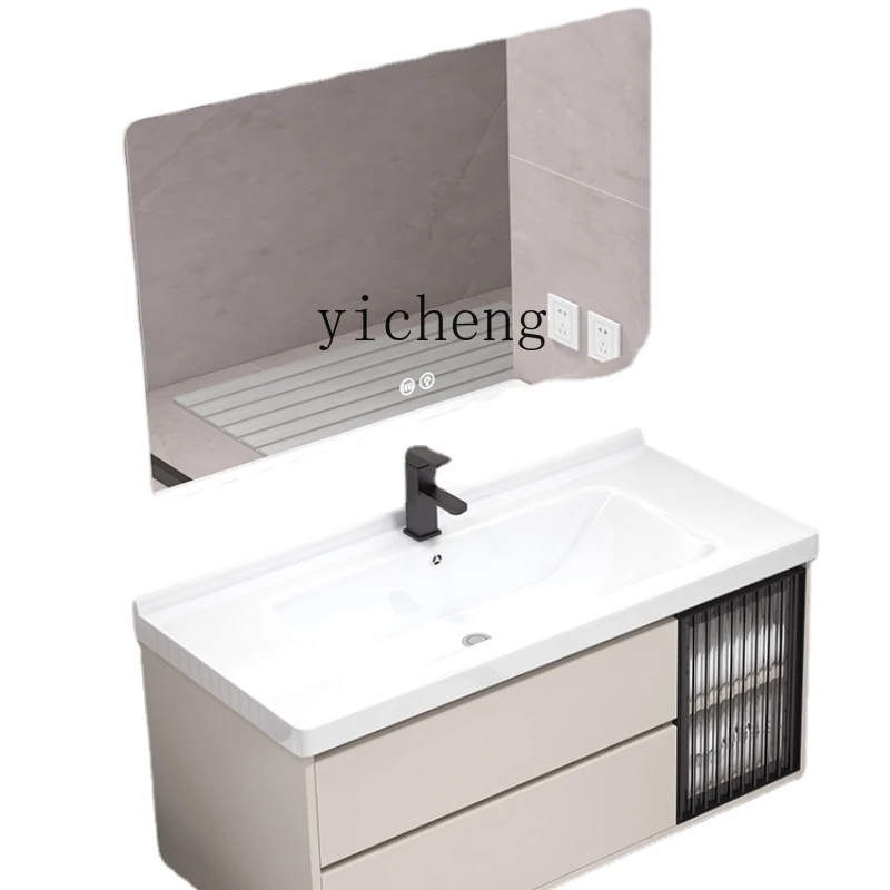

YY Integrated Basin Mirror Simple Bathroom Table Smart Wash Basin