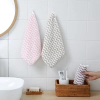 3030cm stripe baby for bathing hanging cleaner hand towel kitchen accessories face towel bathroom supplies