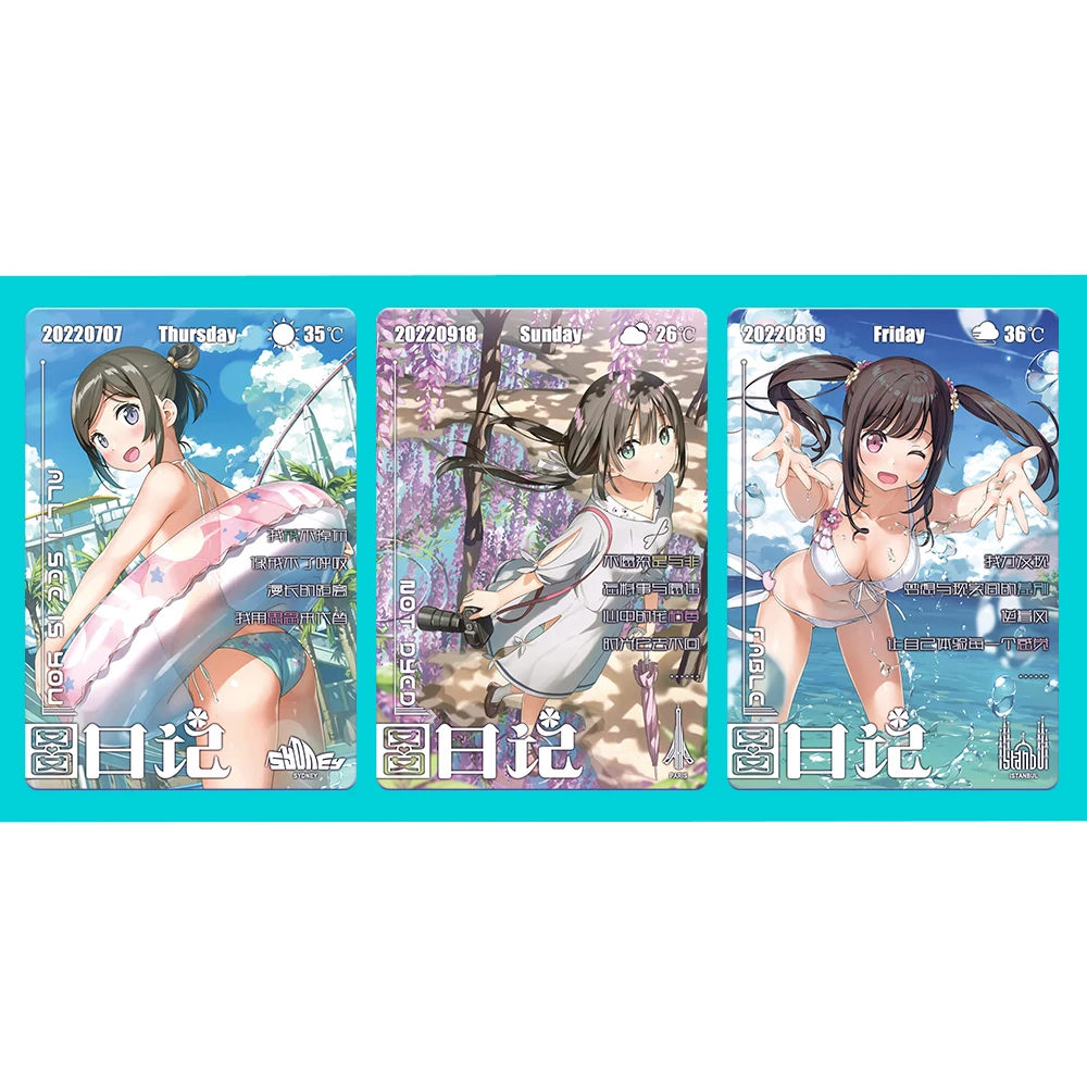 Флэш-карты аниме для девочек 6 шт./компл. милые зарубежные дневники летние
