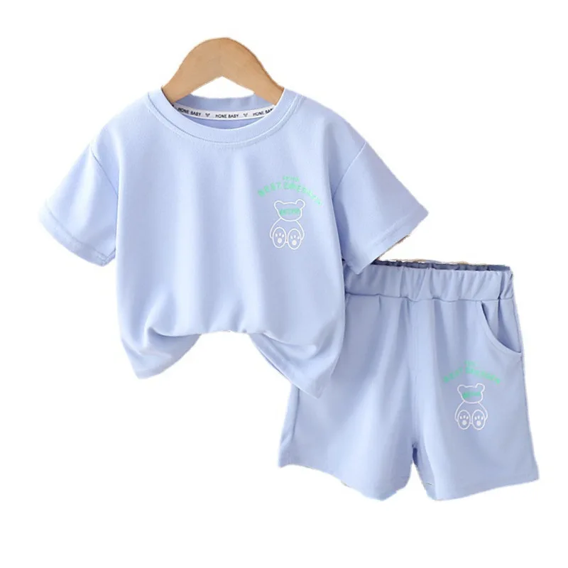 

New Summer Baby Girl Clothes Children Outfits Toddler Boys Fashion T-Shirt Shorts 2Pcs/Set Infant Casual Costume Kids Tracksuits