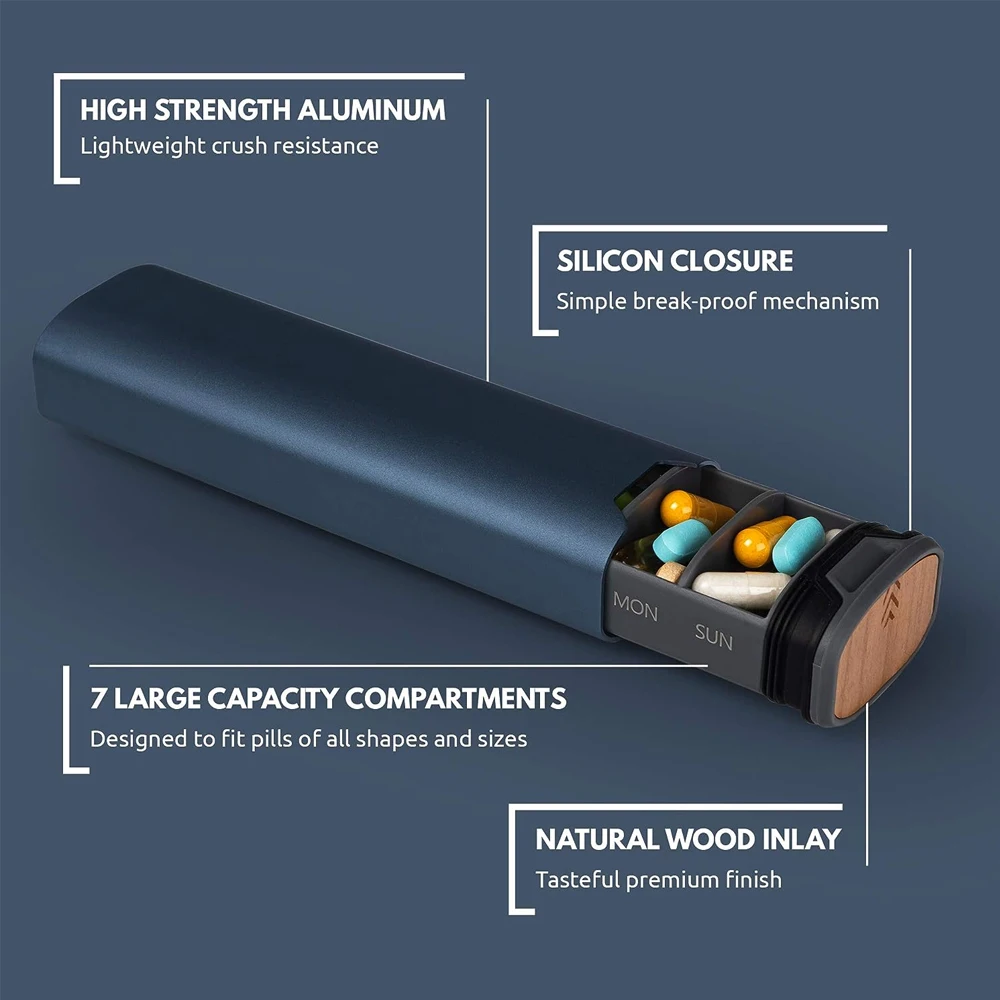 Цельный органайзер для планшетов с витаминами и добавками в красивой коробке