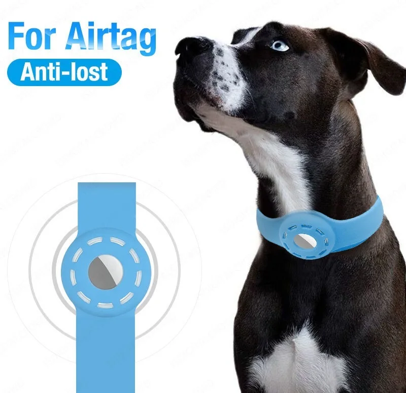 

For Airtag Dog Collar Silicone Protector Aircovered Protective Sleeve Cover For Apple Airtags Case Anti-Lost To Air Tag Funda