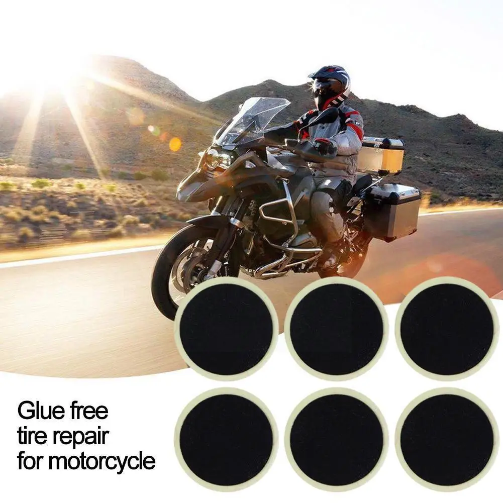 

Bike Puncture Repair Kit Glueless Self-adhesive Bike Tyre Patch with Metal Rasps Inner Tube Repair Tools for Bicycle Motorc Z9L4