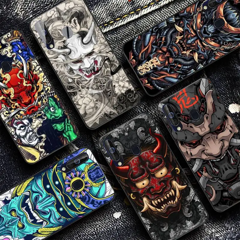 

Samurai Oni Mask Phone Case for Samsung A51 01 50 71 21S 70 31 40 30 10 20 S E 11 91 A7 A8 2018