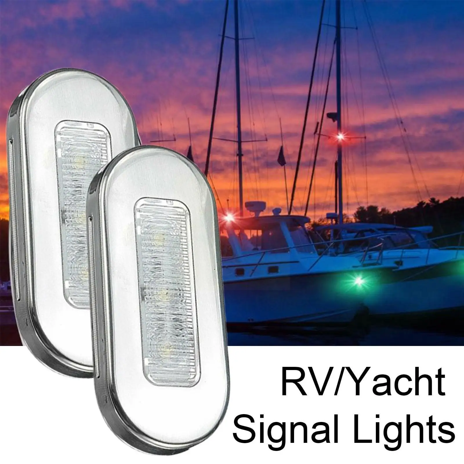 

Marker Light 3 LED Marine Grade 12V Large Waterproof Courtesy Boat LED Staircase Accessories Signal Blue Turn Lights New Li F3T4