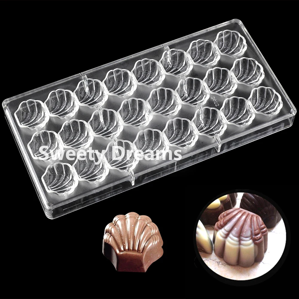 

3D Shell Shaped Polycarbonate Mold For Chocolate Baking Pastry BonBon Candy Mould Confectionery Tool Bakeware