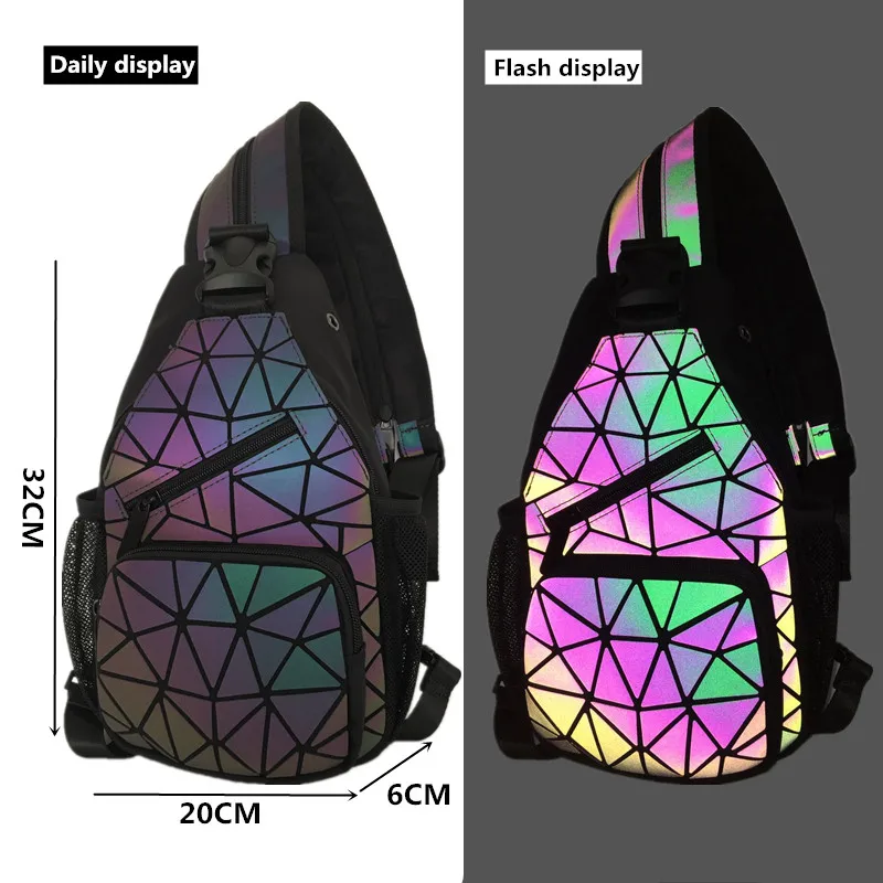 Men Fashion Luminous Sling Bag Hiking Backpack Outdoor Hunting Camping Chest Bag For Male Shoulder Bag Travel Messenger Pack