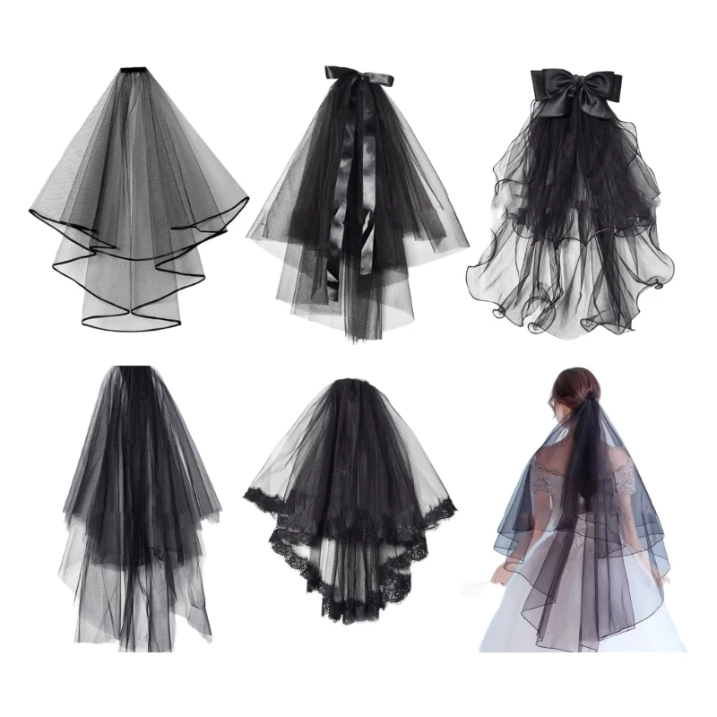 

95AB Элегантная фата из прозрачного тюля для свадебной помолвки и фототоваров