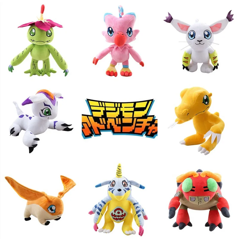

30CM Anime Digimon Agumon Tailmon Gatomon Kawaii Plush Toy Gabumon Tentomon Patamon Peluche Birthday Gift for Friends or Kids
