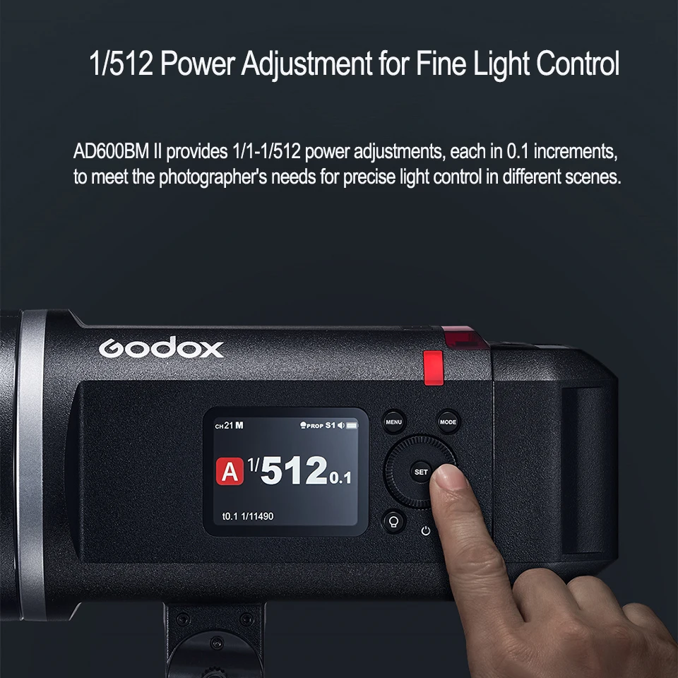 Фото Вспышка Godox AD600BMII Witstro, ручная, универсальная, для улицы, 600 Вт, TTL, HSS, время перезарядки 0.01-1.9 с, студийная вспышка №5