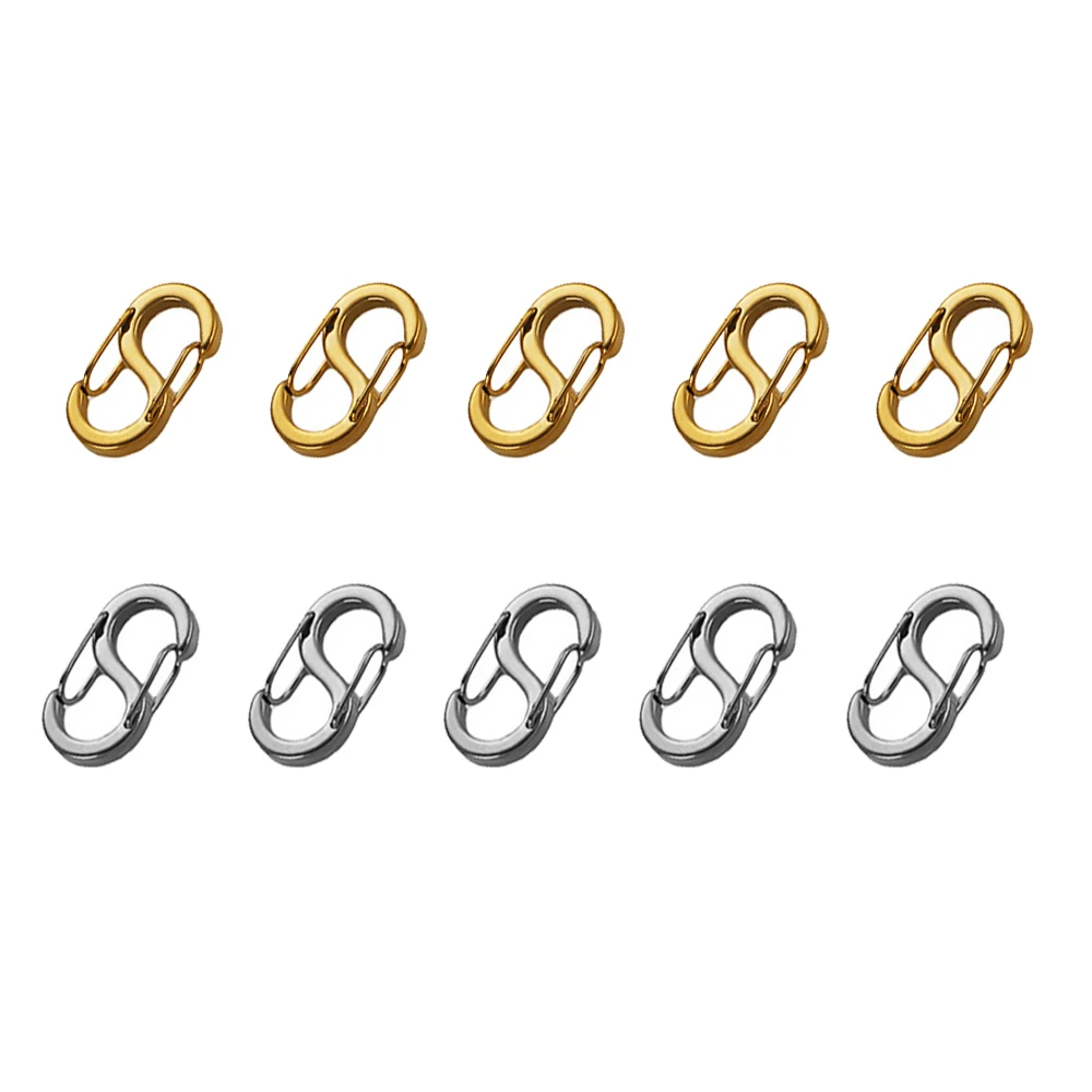 

1/3/5pcs Stainless Steel S Buckle Clasp Lock Closures Connectors Carabiner for DIY Necklaces Key Chain Jewelry Making Supplies