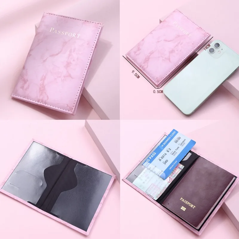

Новинка, простой держатель для паспорта из искусственной кожи с мраморным рисунком, Обложка для паспорта для мужчин и женщин, дорожный держатель для паспорта, товары для путешествий